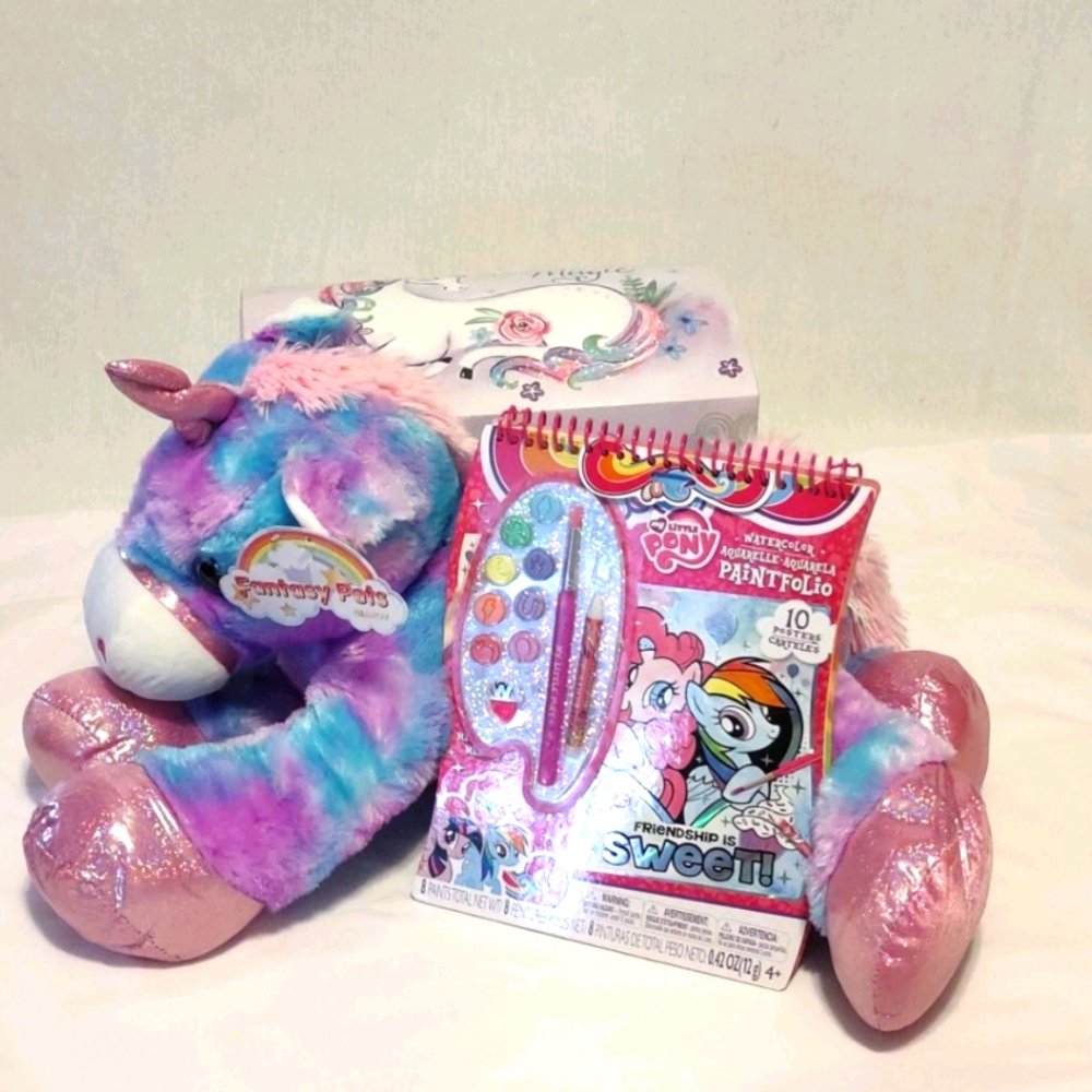 Unicorn Gift Package - Blue with Purple - 3 Items